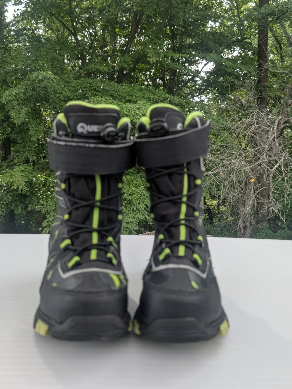 Quest Kids Black & Lime Waterproof High-Top Boots